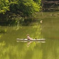 Woman Fishing From a Kayak Royalty Free Stock Photo